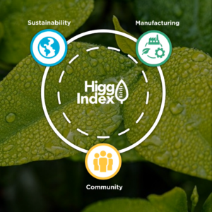 Higg Index Logo with Icons for Sustainability Manufacturing & Community