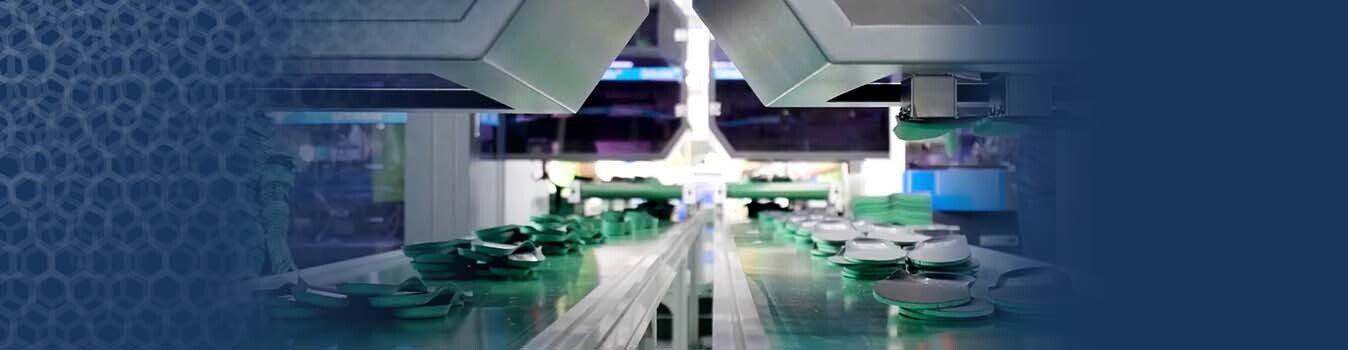 Picture of manufacturing process in OrthoLite factory.