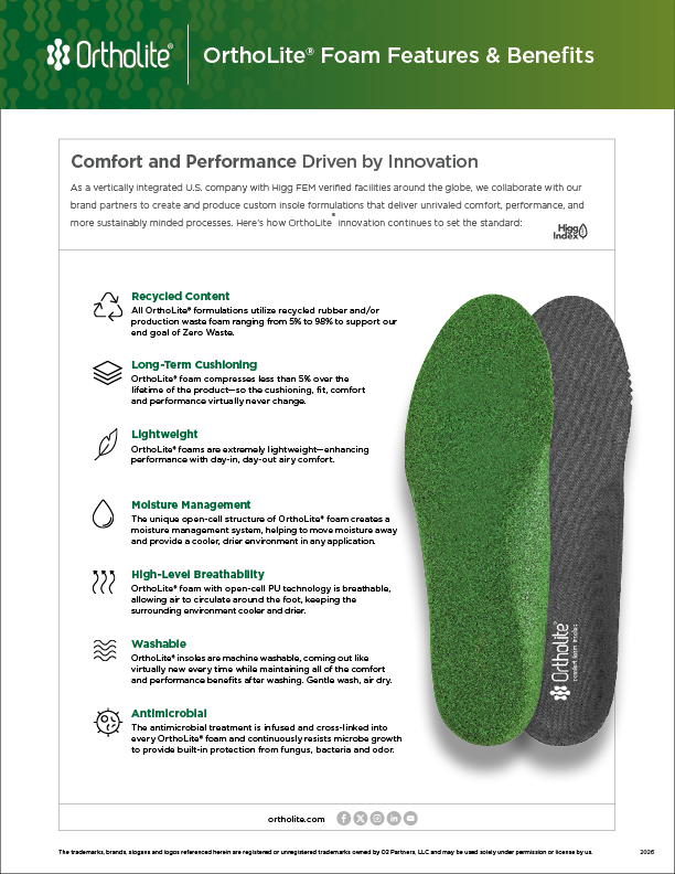 Ortholite 功能与优点